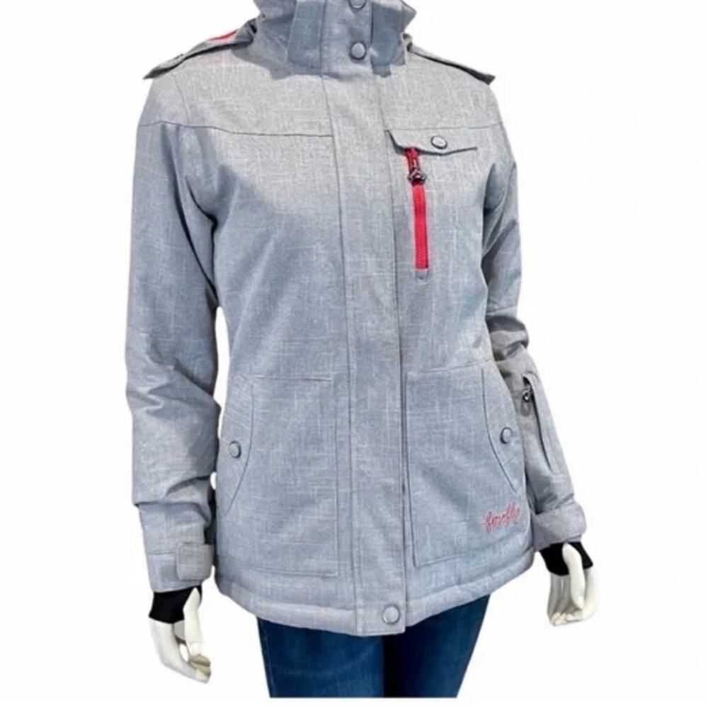 Kid’s M Firefly Aquabase Elite Snowboarding jacket with faux fur-trimmed hood